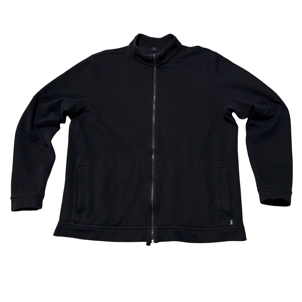 BOSS HUGO BOSS Men's Full Zip Bomber Jacket Black Fitted Size XXL 24 x 28